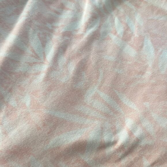 Pink and White Floral Cotton Pajama Set. Button top with elastic waist shorts. - Picture 4 of 6